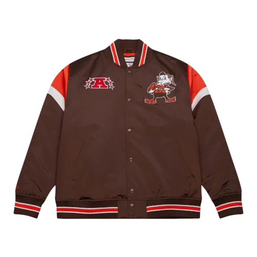 Cleveland Browns Cooperstown Heavyweight Full-Snap Brown Varsity Jacket