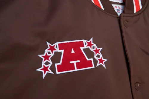 Cleveland Browns Cooperstown Heavyweight Full-Snap Brown Varsity Jacket - Image 3