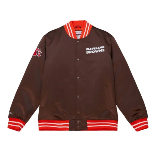 Cleveland Browns Heavyweight Full-Snap Brown Varsity Jacket