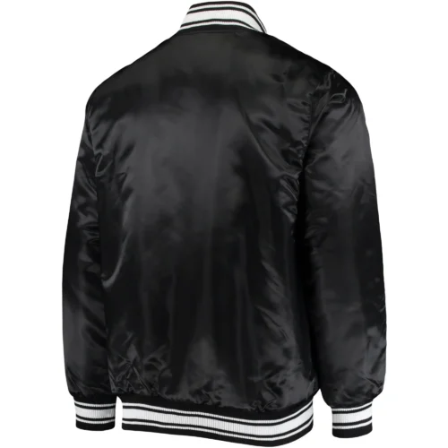 Alternative view of Cleveland Browns Locker Room Full-Snap Satin Varsity Black Jacket