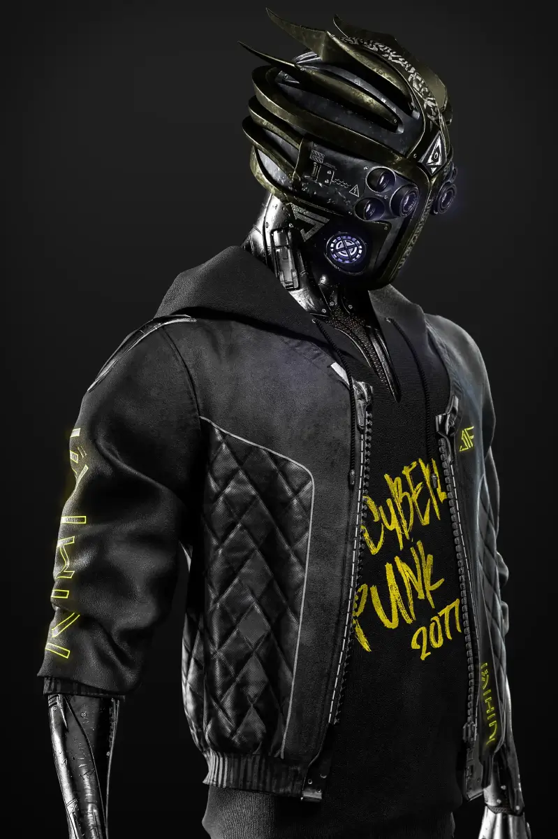 Cyberpunk 2077 Cyborg Bomber Leather Jacket - Image 2