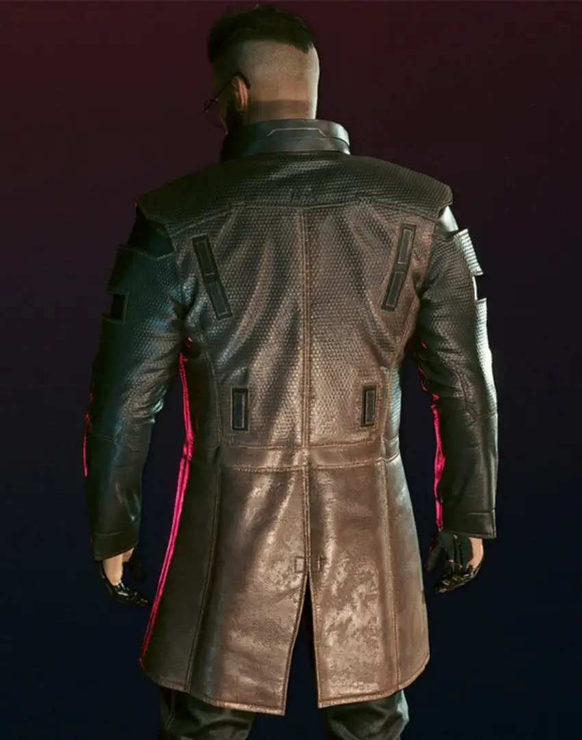 Cyberpunk 2077 Durable Brown Leather Coat - Image 3