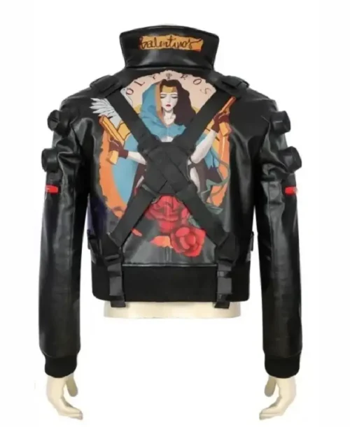 Cyberpunk 2077 Jackie Welles Bomber Leather Jacket - Image 4