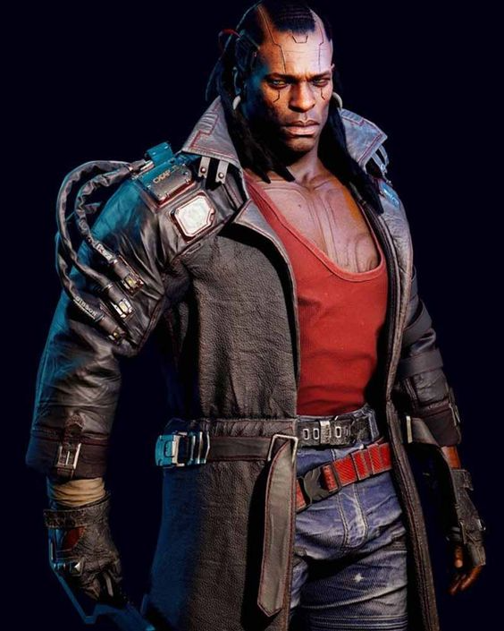 Placide Brown Leather Trench Coat Cyberpunk 2077