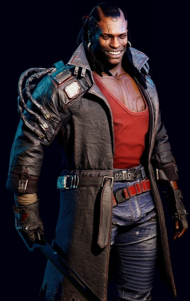 Placide Brown Leather Trench Coat Cyberpunk 2077 - Image 2