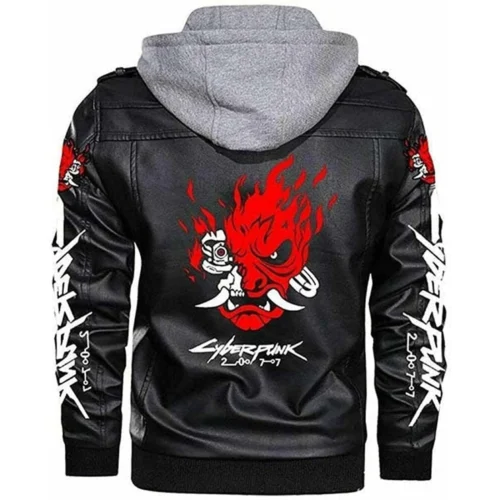Alternative view of Cyberpunk 2077 Samurai Black Leather Jacket