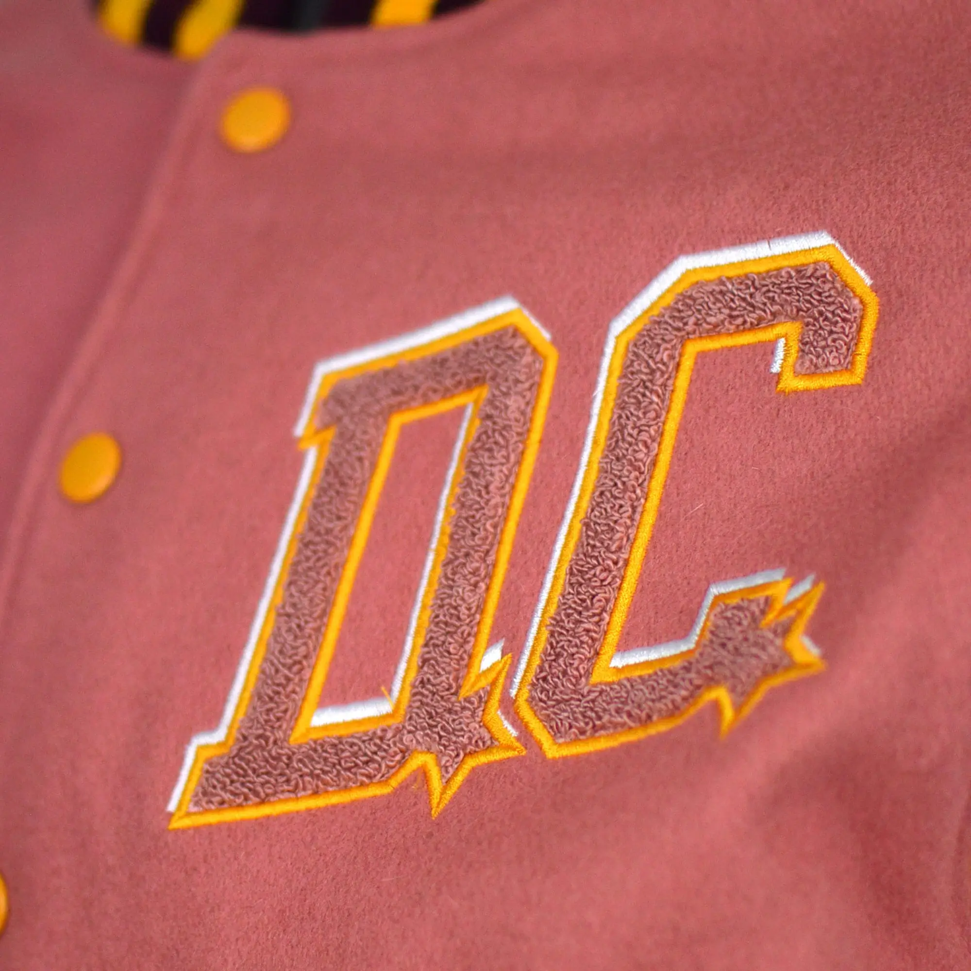 Washington Commanders Women's Wool & Leather Cropped Varsity Jacket - Image 4