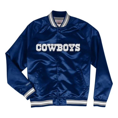 Dallas Cowboys Throwback Wordmark Blue Varsity Jacket