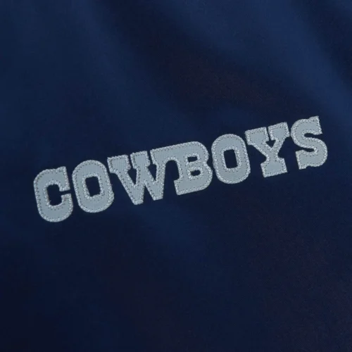 Dallas Cowboys Heavyweight Full-Snap Blue Satin Varsity Jacket - Image 3