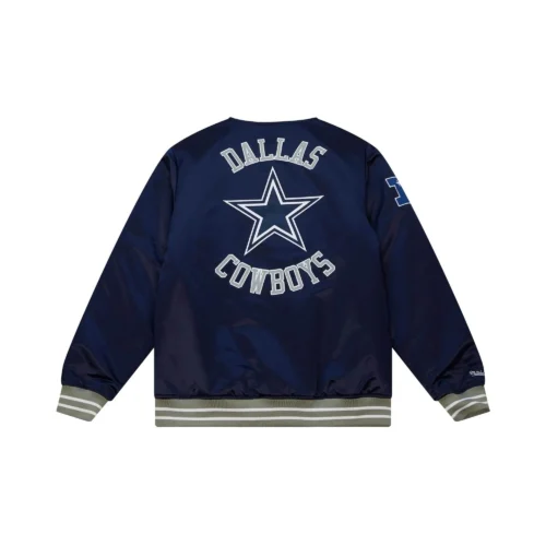 Alternative view of Dallas Cowboys Heavyweight  Full-Snap Blue Satin Varsity Jacket