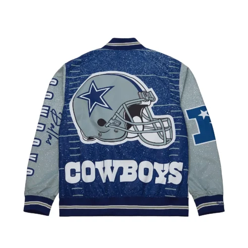 Alternative view of Dallas Cowboys Team Burst Warm-Up Varsity Jacket