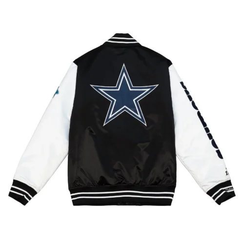 Alternative view of Dallas Cowboys Team Origins Blue & White Varsity Jacket