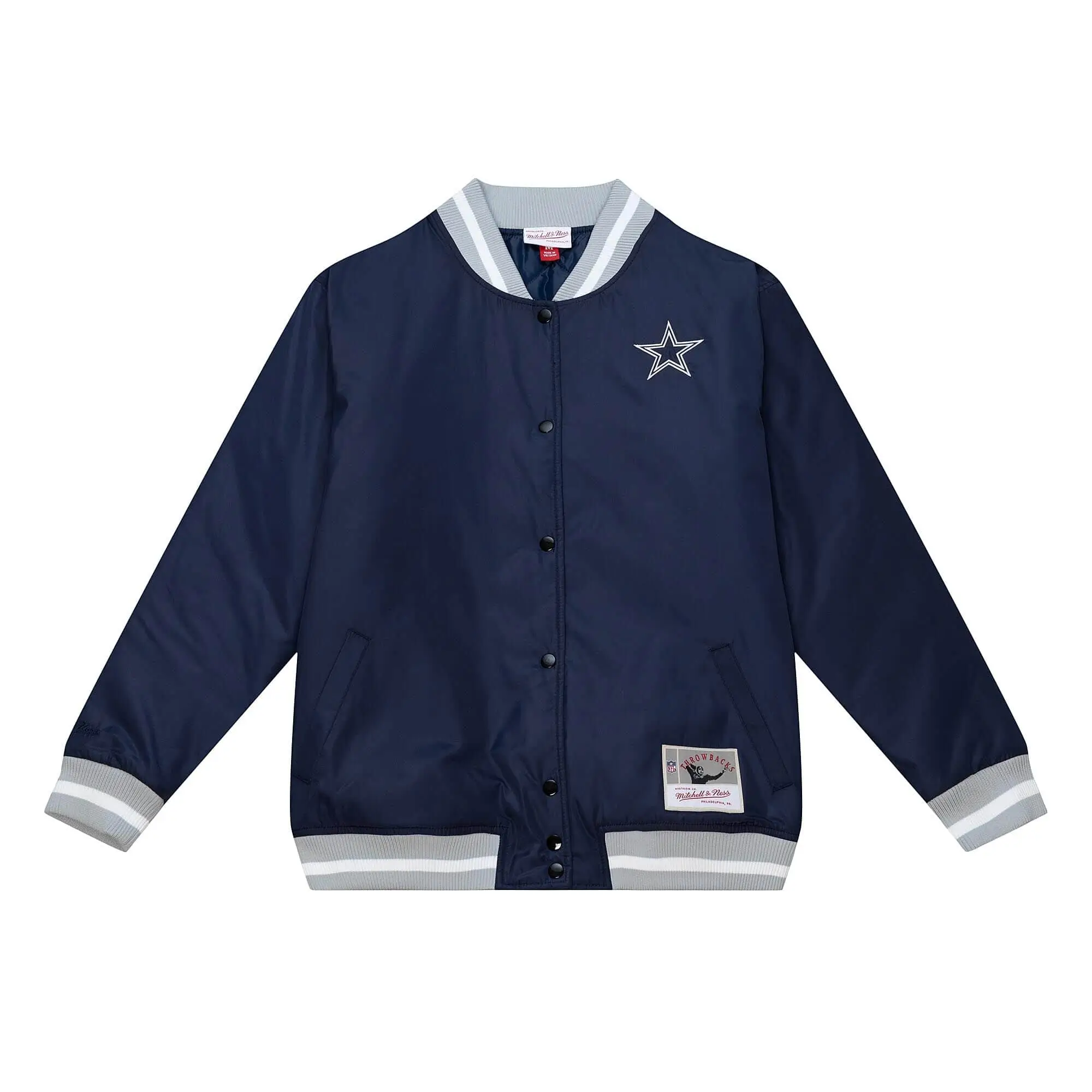 Dallas Cowboys Full-Snap Satin Varsity Blue Jacket