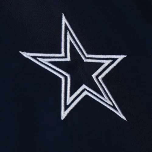 Dallas Cowboys Full-Snap Satin Varsity Blue Jacket - Image 3