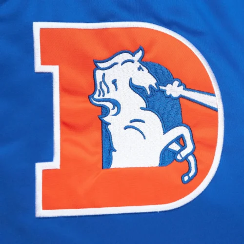 Denver Broncos Cooperstown Heavyweight Full-Snap Blue Varsity Jacket - Image 3