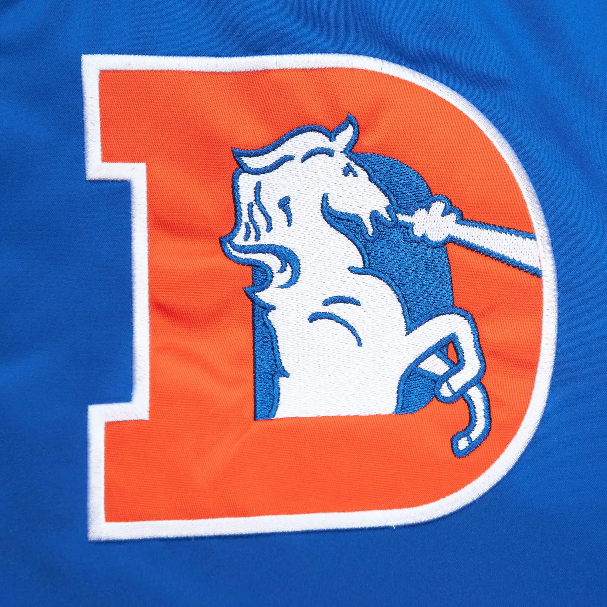 Denver Broncos Cooperstown Heavyweight Full-Snap Blue Varsity Jacket - Image 3
