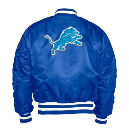 Alternative view of Detroit Lions Alpha Industries  Ma-1 Royal Blue Varsity Jacket