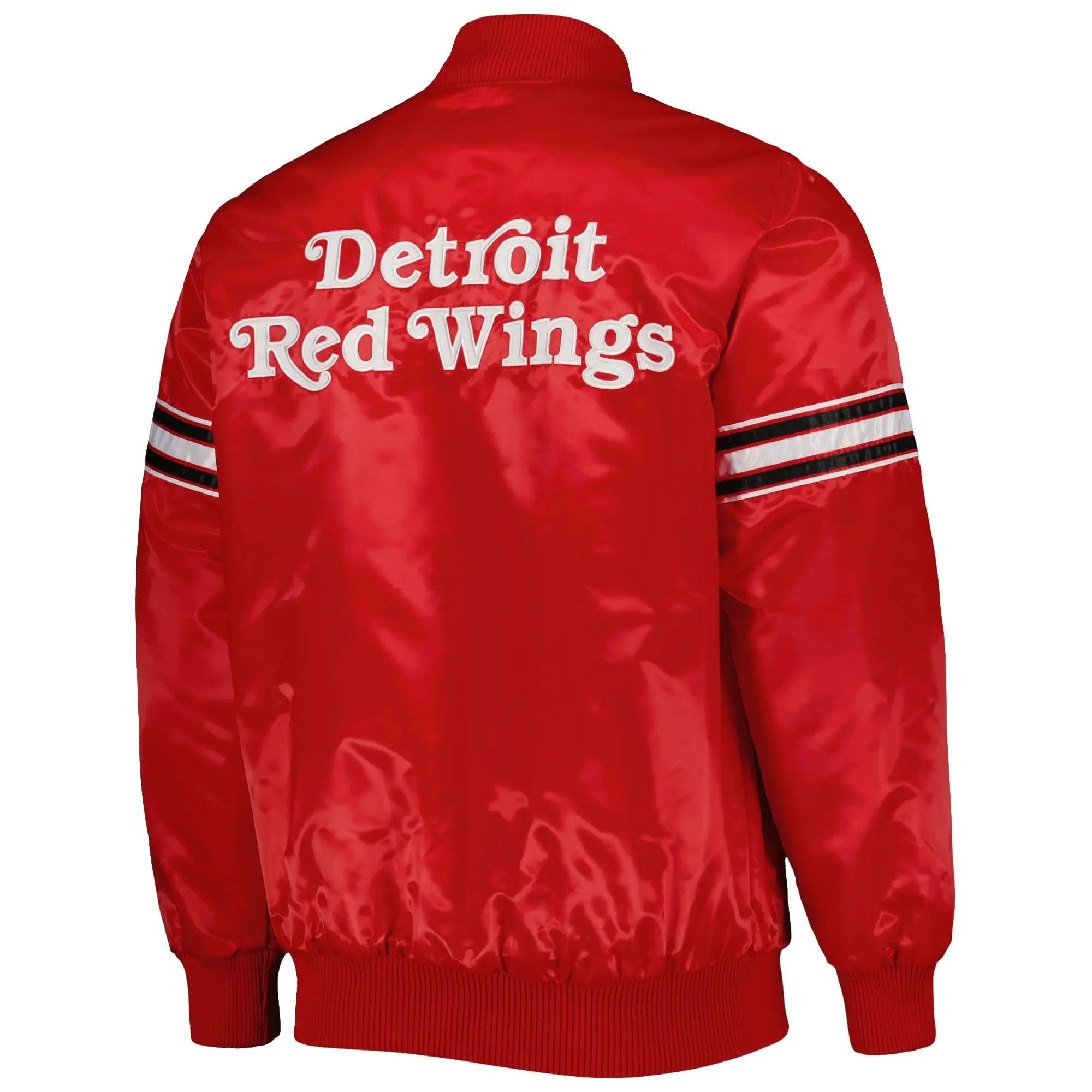 Detroit Red Wings The Pick & Roll Satin Varsity Jacket - Red - Image 2