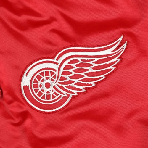Detroit Red Wings The Pick & Roll Satin Varsity Jacket - Red - Image 3