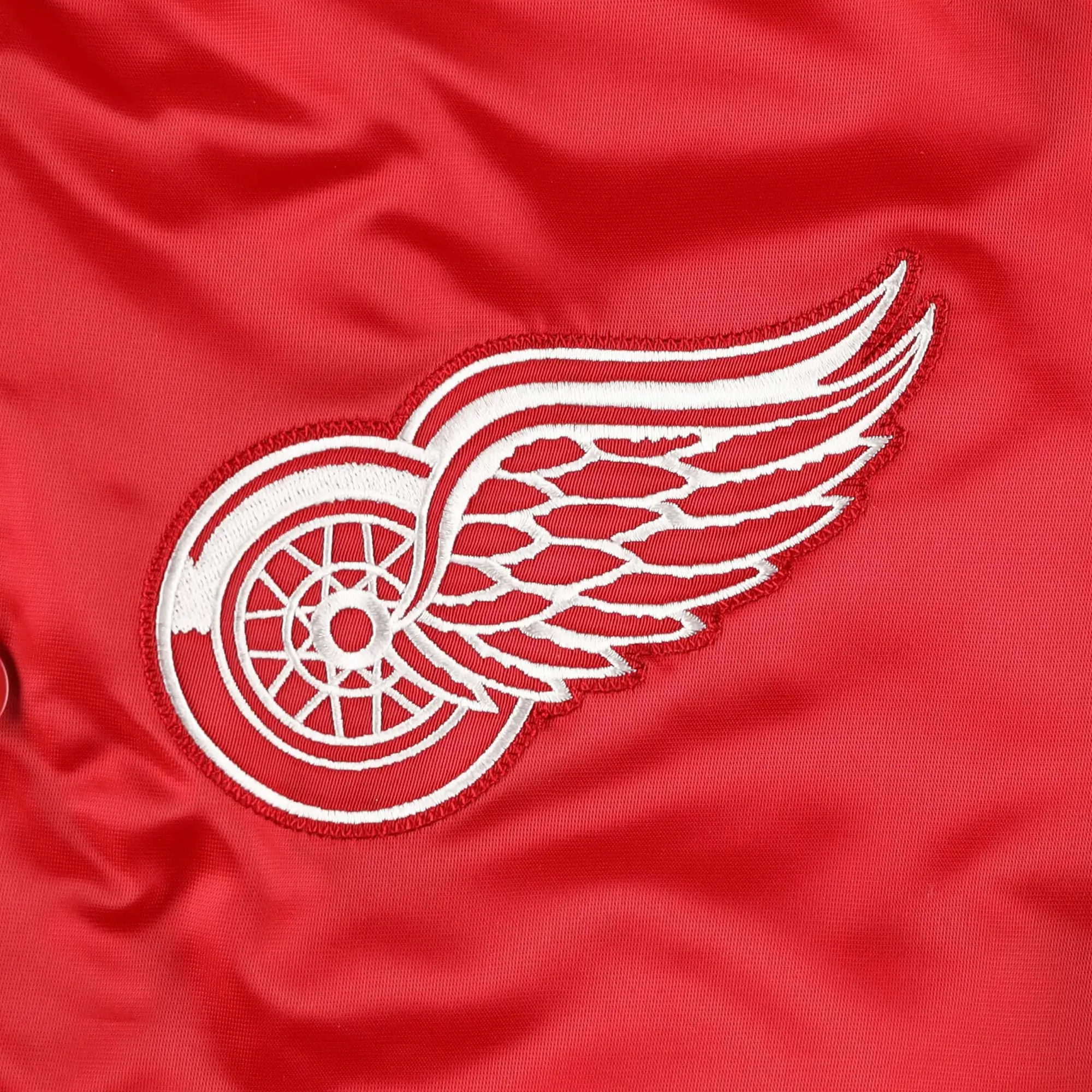 Detroit Red Wings The Pick & Roll Satin Varsity Jacket - Red - Image 3