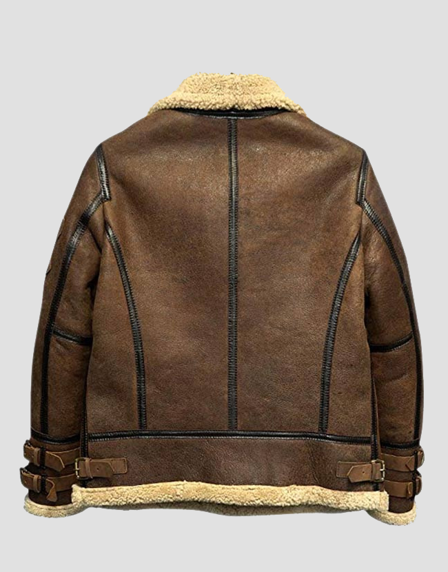 Men’s B3 Flight Aviator Fur Shearling Jacket - Image 2