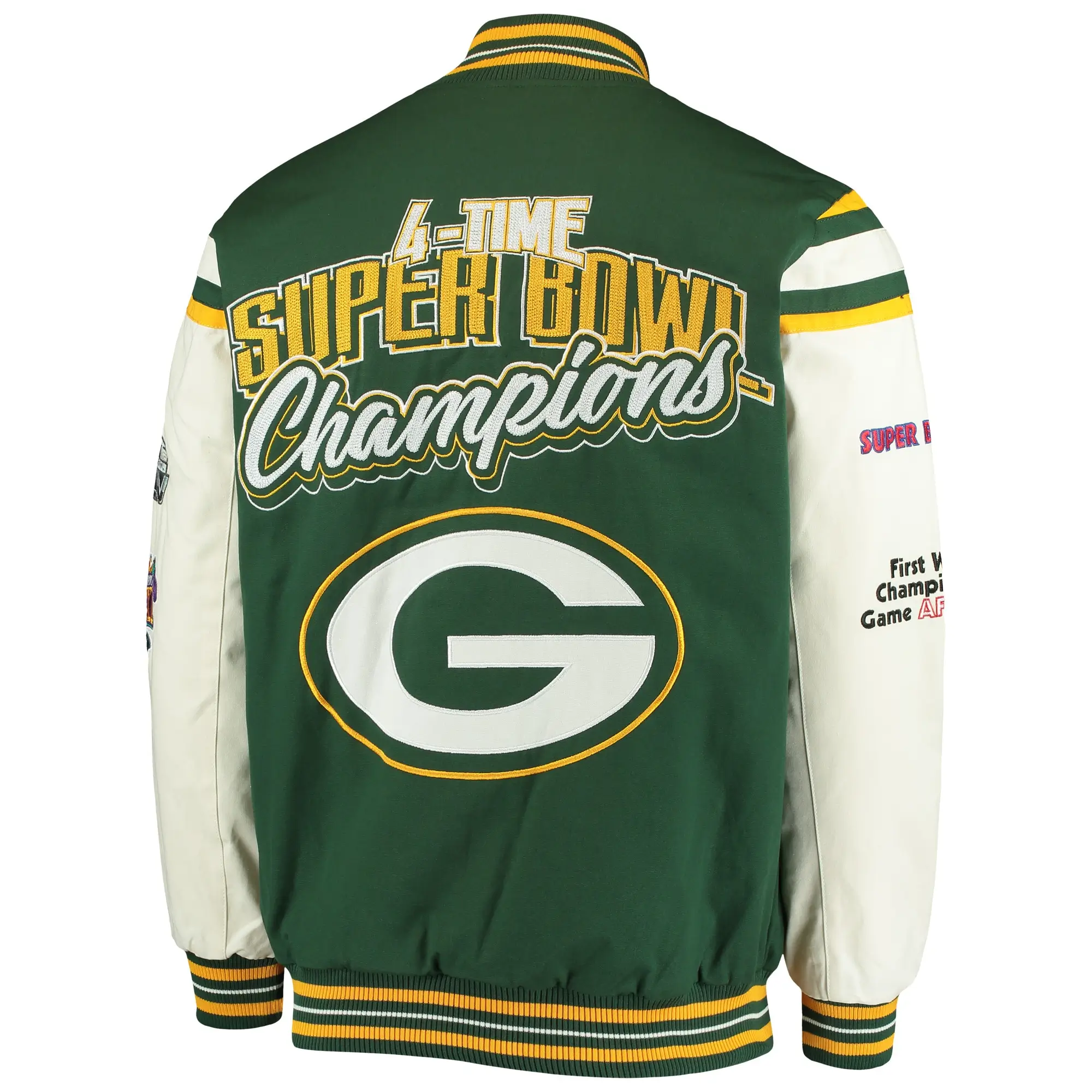 Green Bay Packers G-III Sports Victory Formation Commemorative Full-Snap Green Varsity Jacket - Image 2
