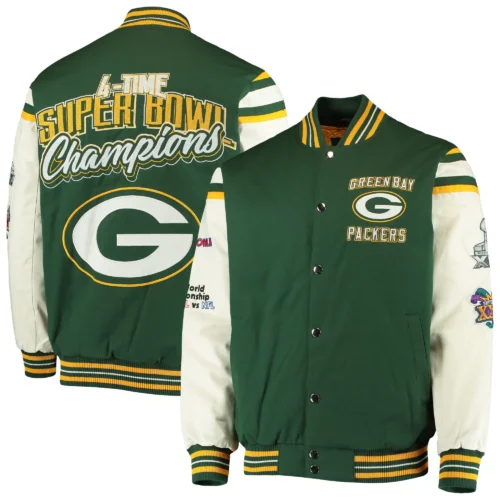 Green Bay Packers G-III Sports Victory Formation Commemorative Full-Snap Green Varsity Jacket - Image 4