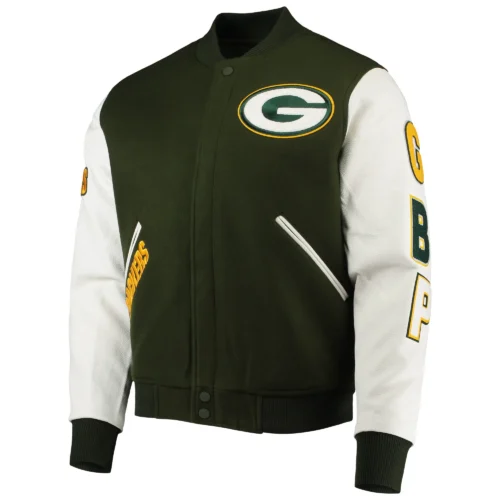 Green Bay Packers Classic Green & White Varsity Jacket
