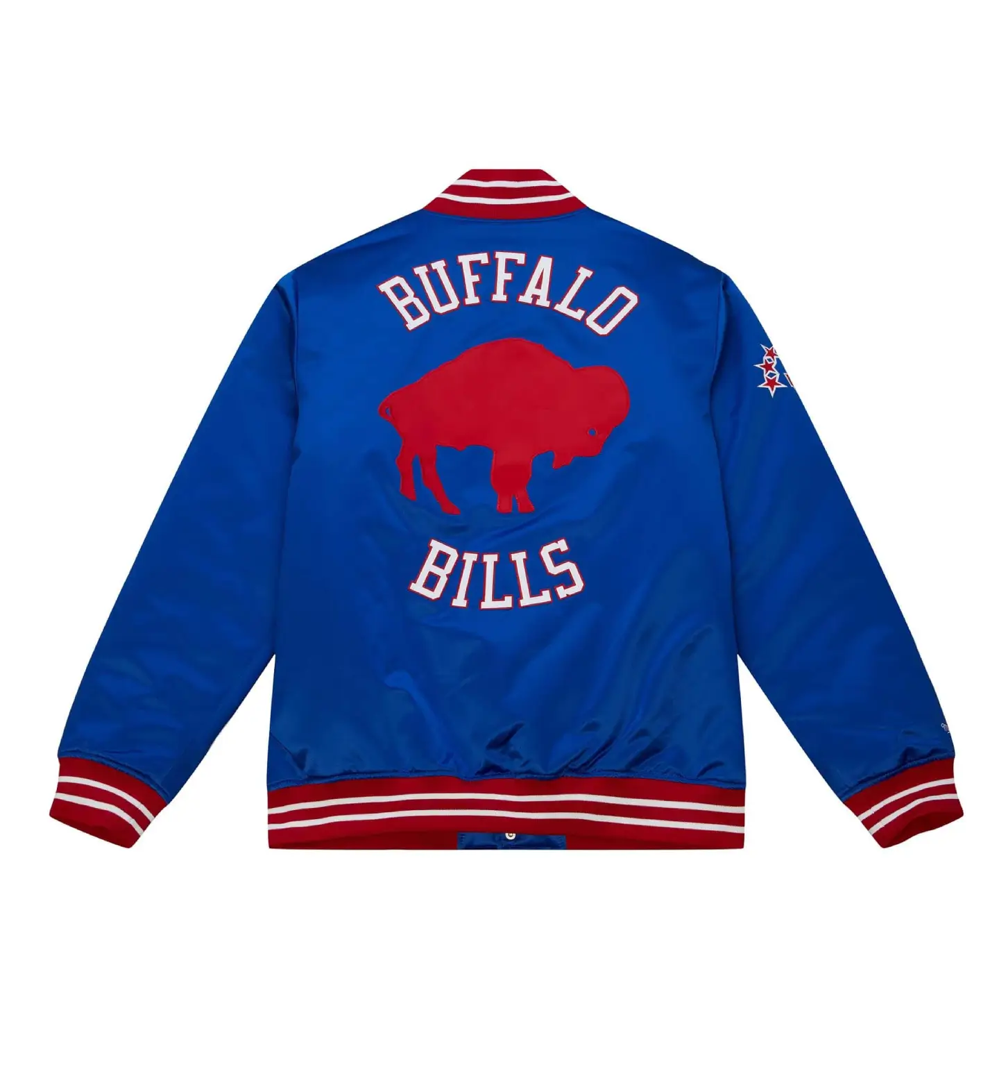 Buffalo Bills Heavyweight Full-Snap Satin Varsity Blue Jacket - Image 2