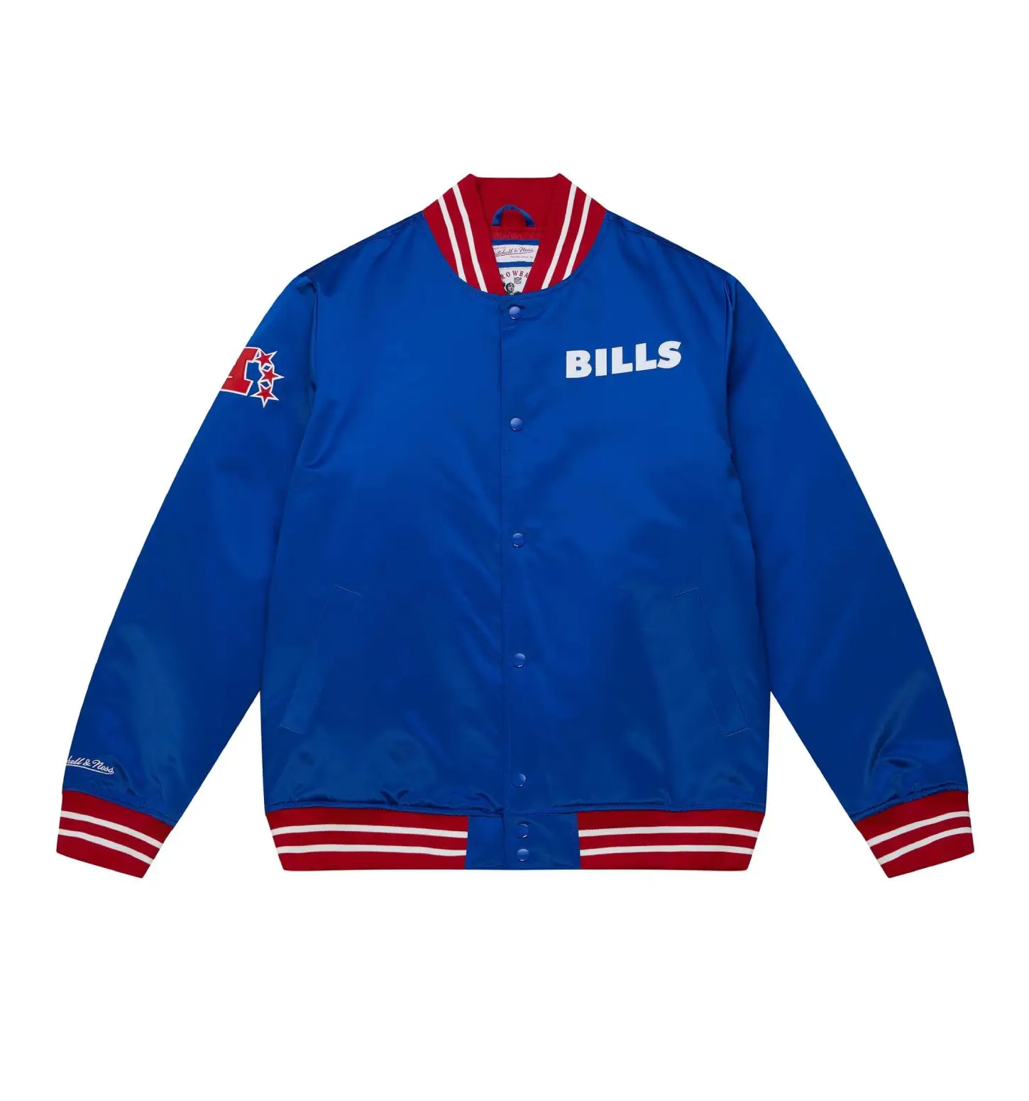 Buffalo Bills Heavyweight Full-Snap Satin Varsity Blue Jacket