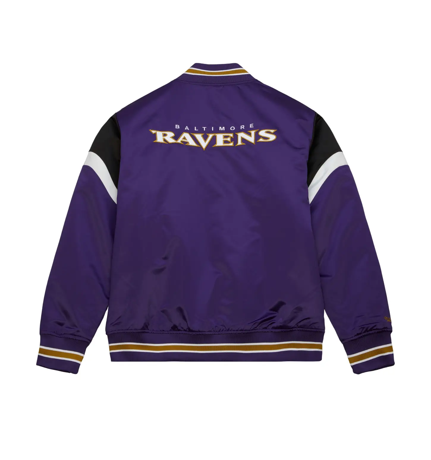 Baltimore Ravens Cooperstown Heavyweight Full-Snap Purple Satin Varsity Jacket - Image 2
