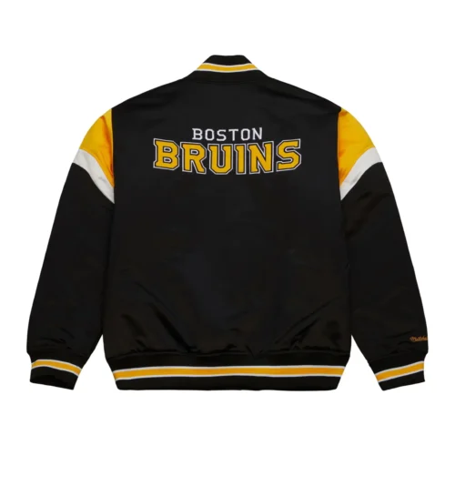 Alternative view of Boston Bruins Cooperstown Heavyweight Full-Snap Satin Varsity Jacket