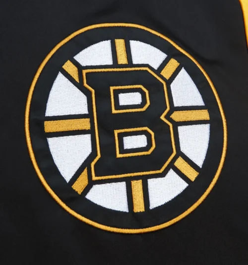 Boston Bruins Cooperstown Heavyweight Full-Snap Satin Varsity Jacket - Image 3