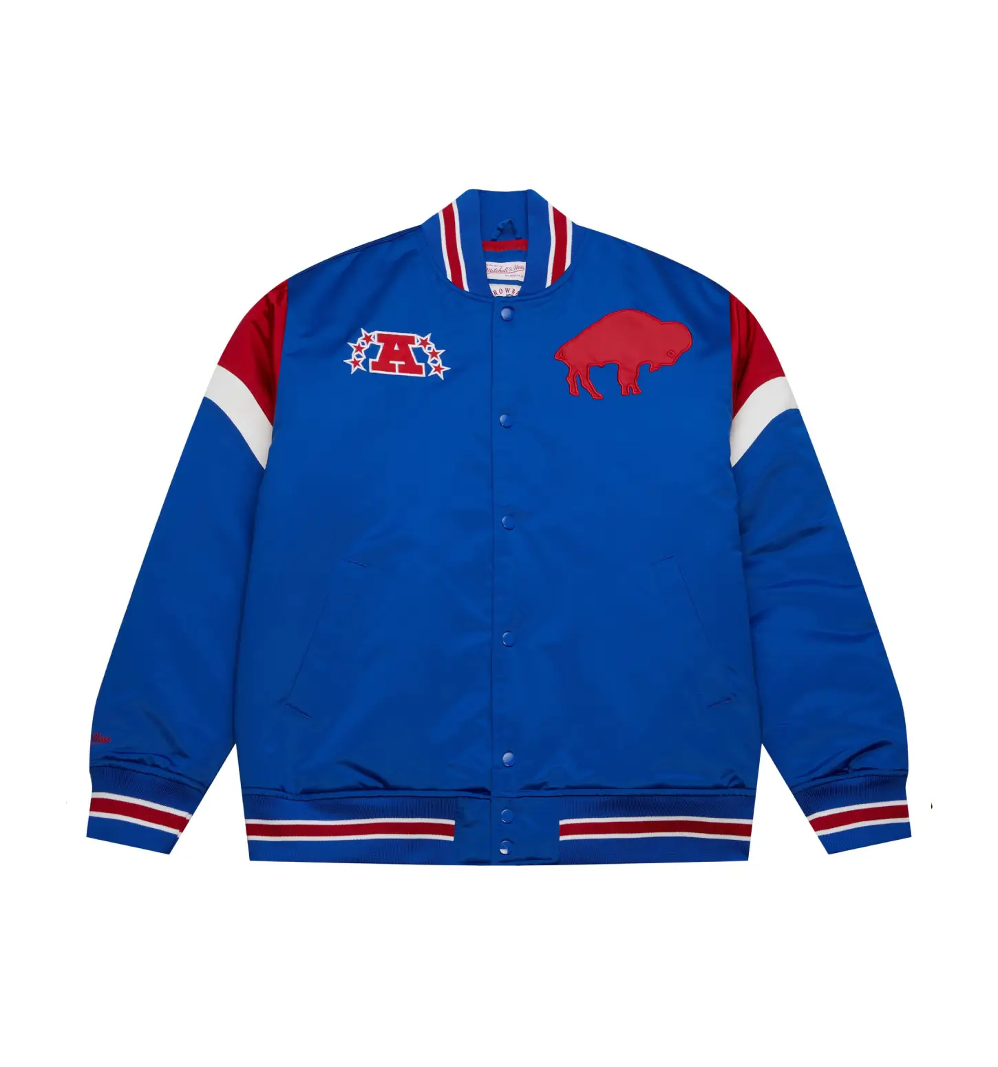 Buffalo Bills Cooperstown Heavyweight Full-Snap Satin Varsity Jacket