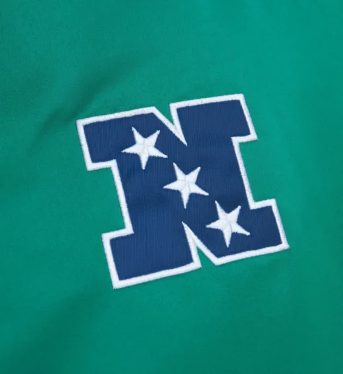 Philadelphia Eagles Cooperstown Heavyweight Full-Snap Green Satin Varsity Jacket - Image 3