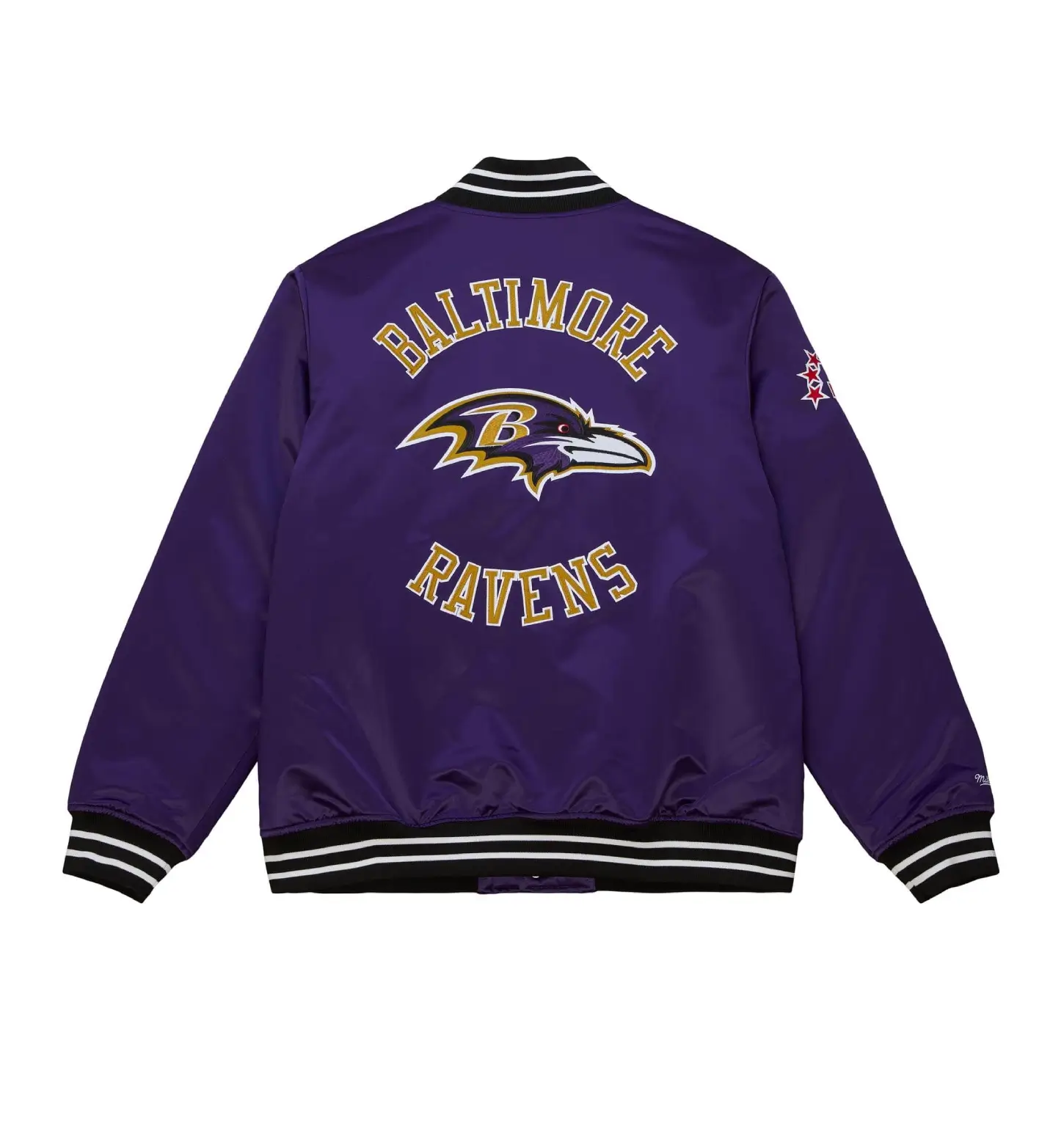 Baltimore Ravens Heavyweight Full-Snap Satin Varsity Purple Jacket - Image 2