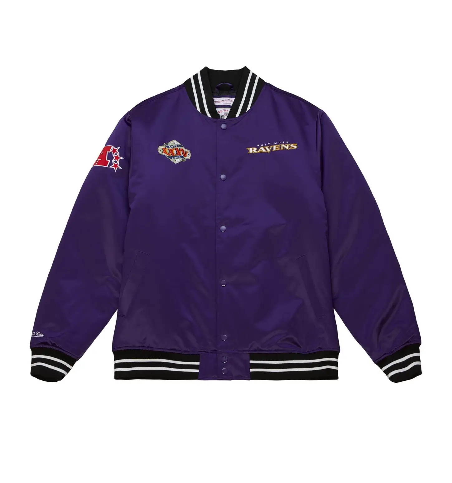 Baltimore Ravens Heavyweight Full-Snap Satin Varsity Purple Jacket