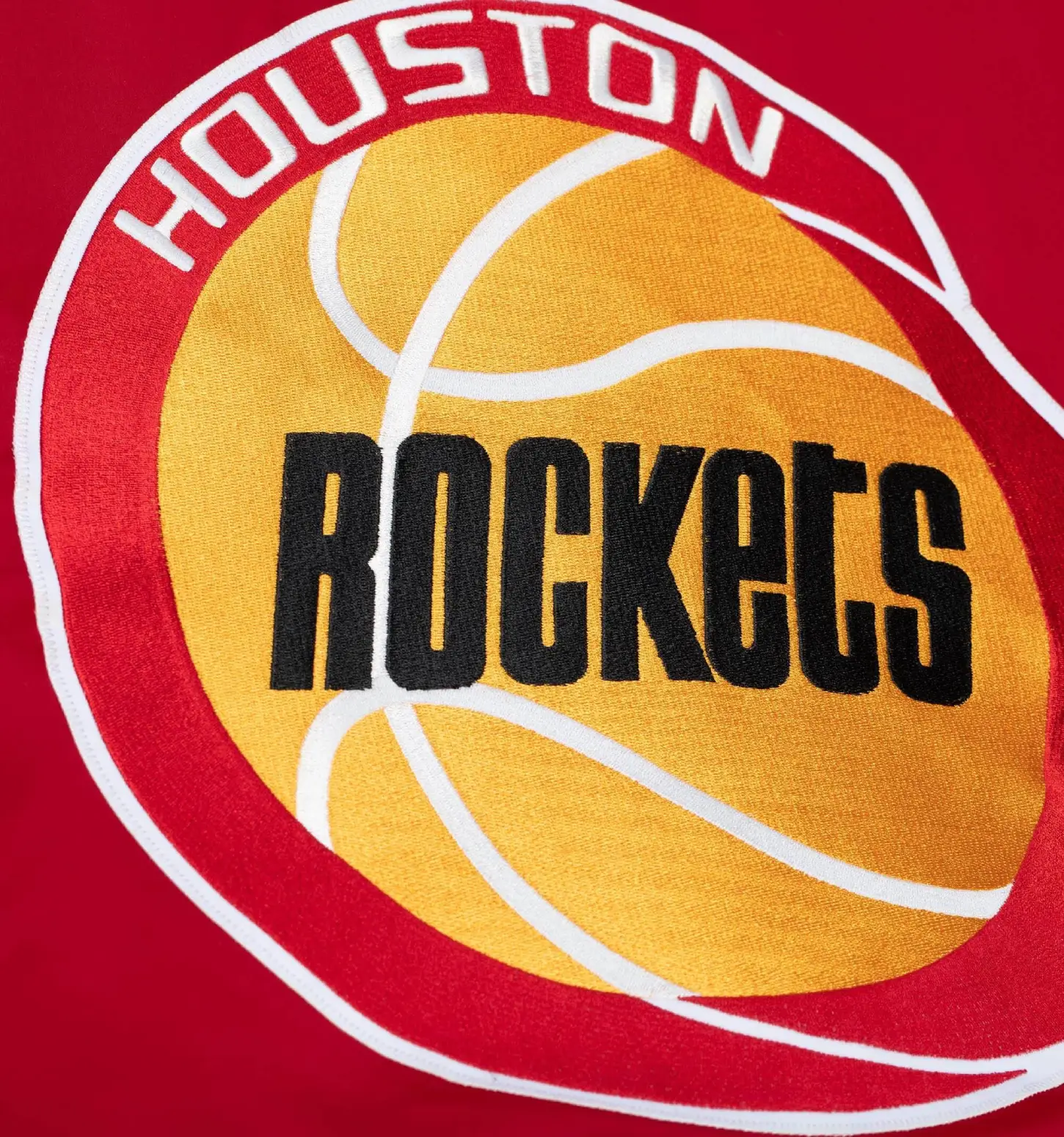 Houston Rockets Hardwood Classics Full-Snap Satin Varsity Red Jacket - Image 3