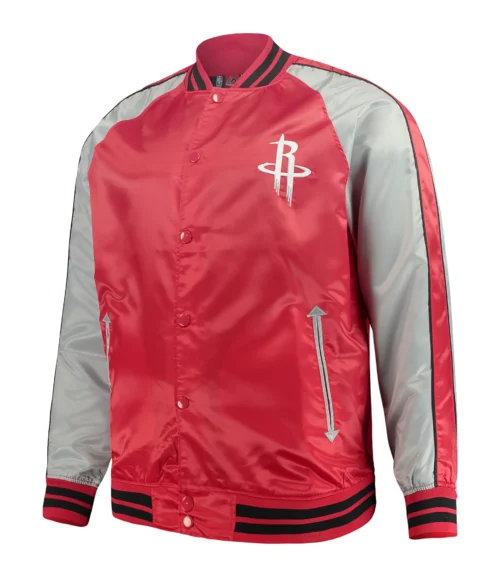 Houston Rockets Majestic Big & Tall Red Satin Full-Snap Jacket