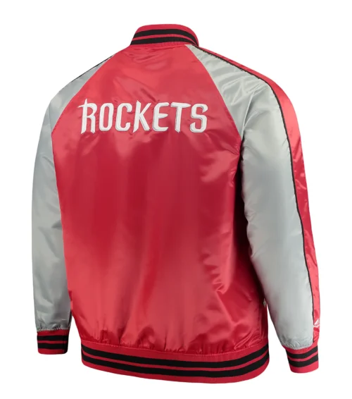 Alternative view of Houston Rockets Majestic Big & Tall Red Satin Full-Snap Jacket