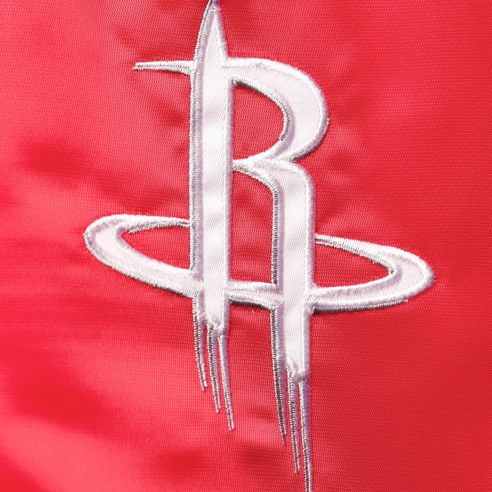Houston Rockets 75th Anniversary Leader Black & Red Satin Varsity Jacket - Image 3
