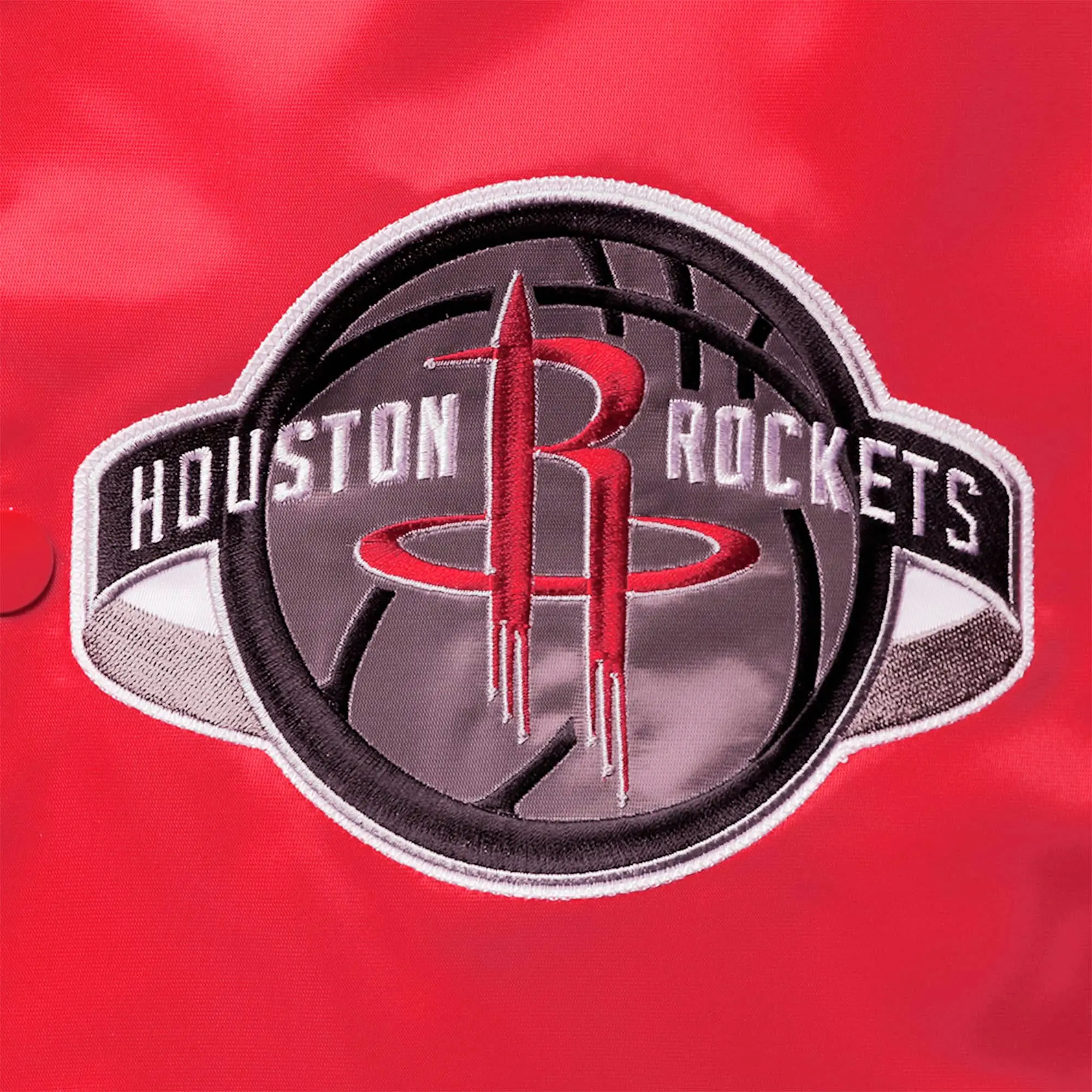 Houston Rockets The Diamond Classic Red Satin Full-Snap Varsity Jacket - Image 3