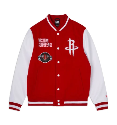 Houston Rockets Western Conference Red & White Wool Varsity Jacket