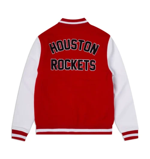 Alternative view of Houston Rockets Western Conference Red & White Wool Varsity Jacket