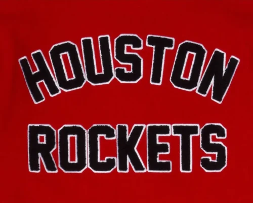 Houston Rockets Western Conference Red & White Wool Varsity Jacket - Image 4