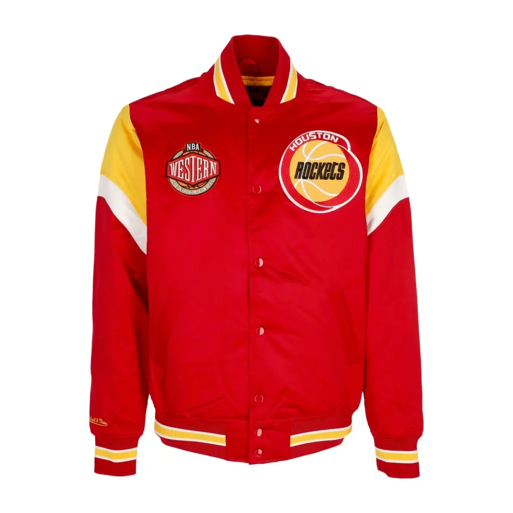 Houston Rockets Cooperstown Heavyweight Full-Snap Satin Varsity Jacket