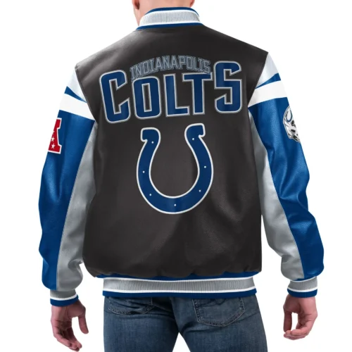 Alternative view of Indianapolis Colts Full-Zip Leather Varsity  Jacket