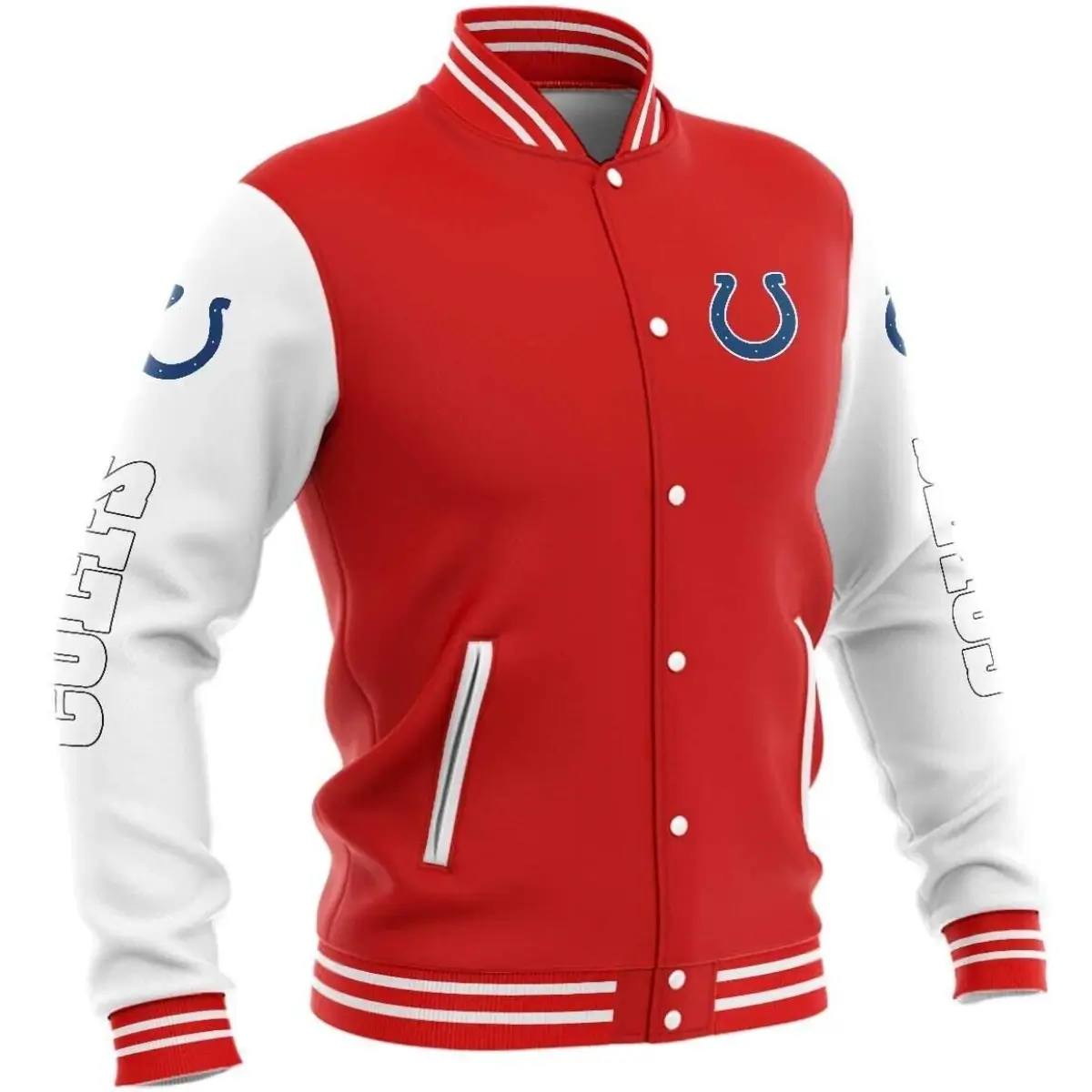 Indianapolis Colts Satin Varsity Jacket Red & White