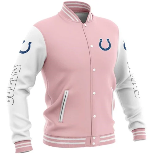 Indianapolis Colts Snap Button Satin Varsity Jacket