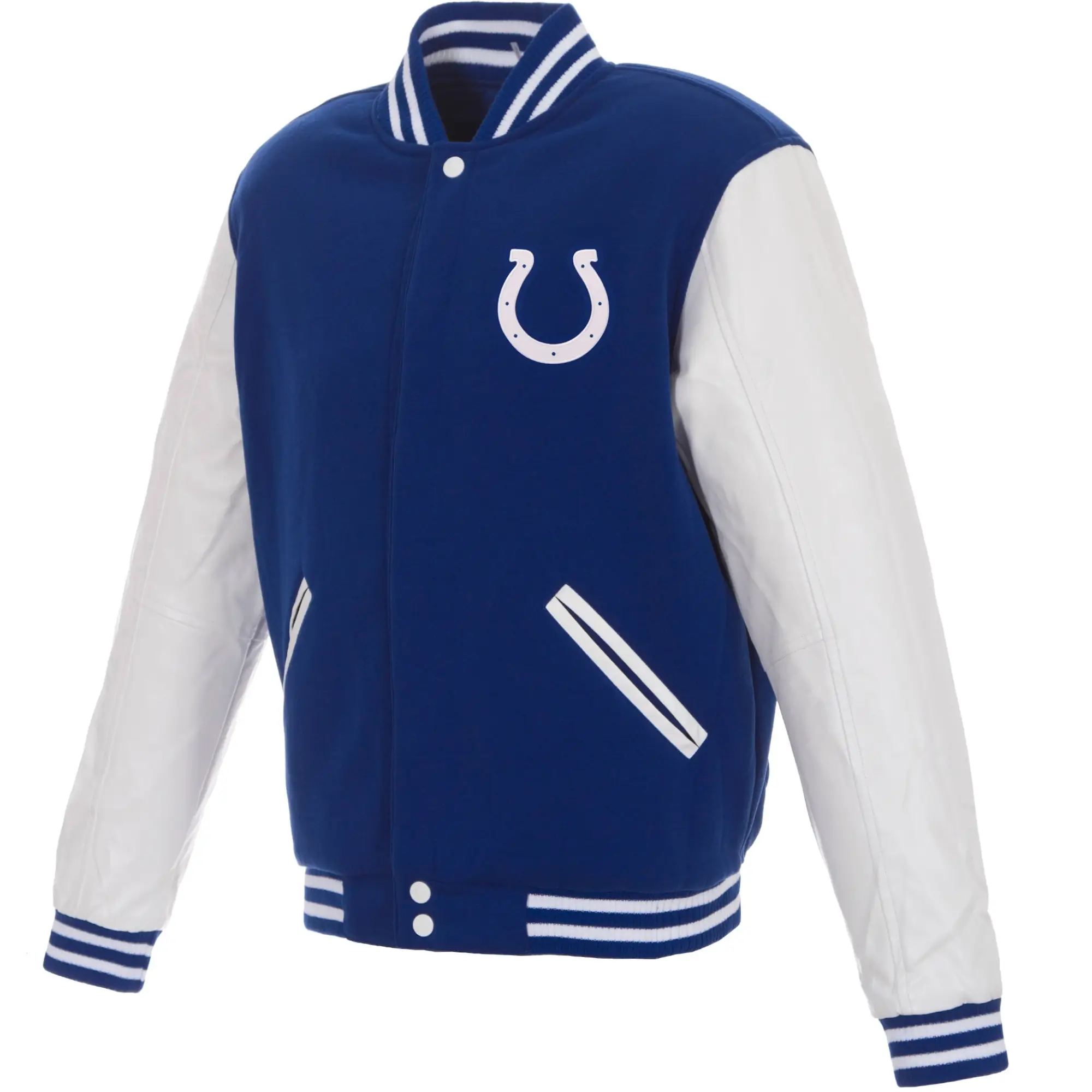 Indianapolis Colts Two Tone Wool & Faux Leather Varsity Jacket